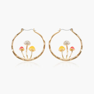 Unique Earring for Women Cute Three Mushroom Shape Sweet Gold Color Drop Earrings New Design Trendy Ear Jewelry