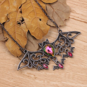 Ladies Halloween Accessories Vintage Bat Decoration Necklace