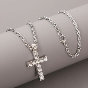 Fashion Crystal Cross Decoration With Necklace