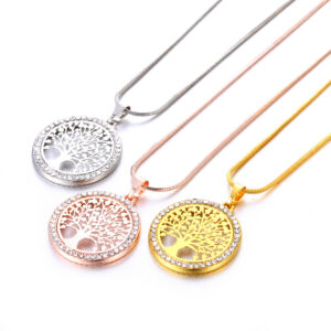 Explosion models Europe and America necklace life tree long necklace chain crystal pendant long life tree sweater chain