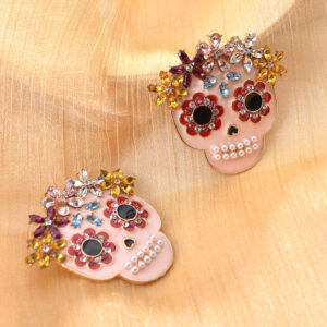 Personality Skull Head Diamond Earrings Female Halloween All-match